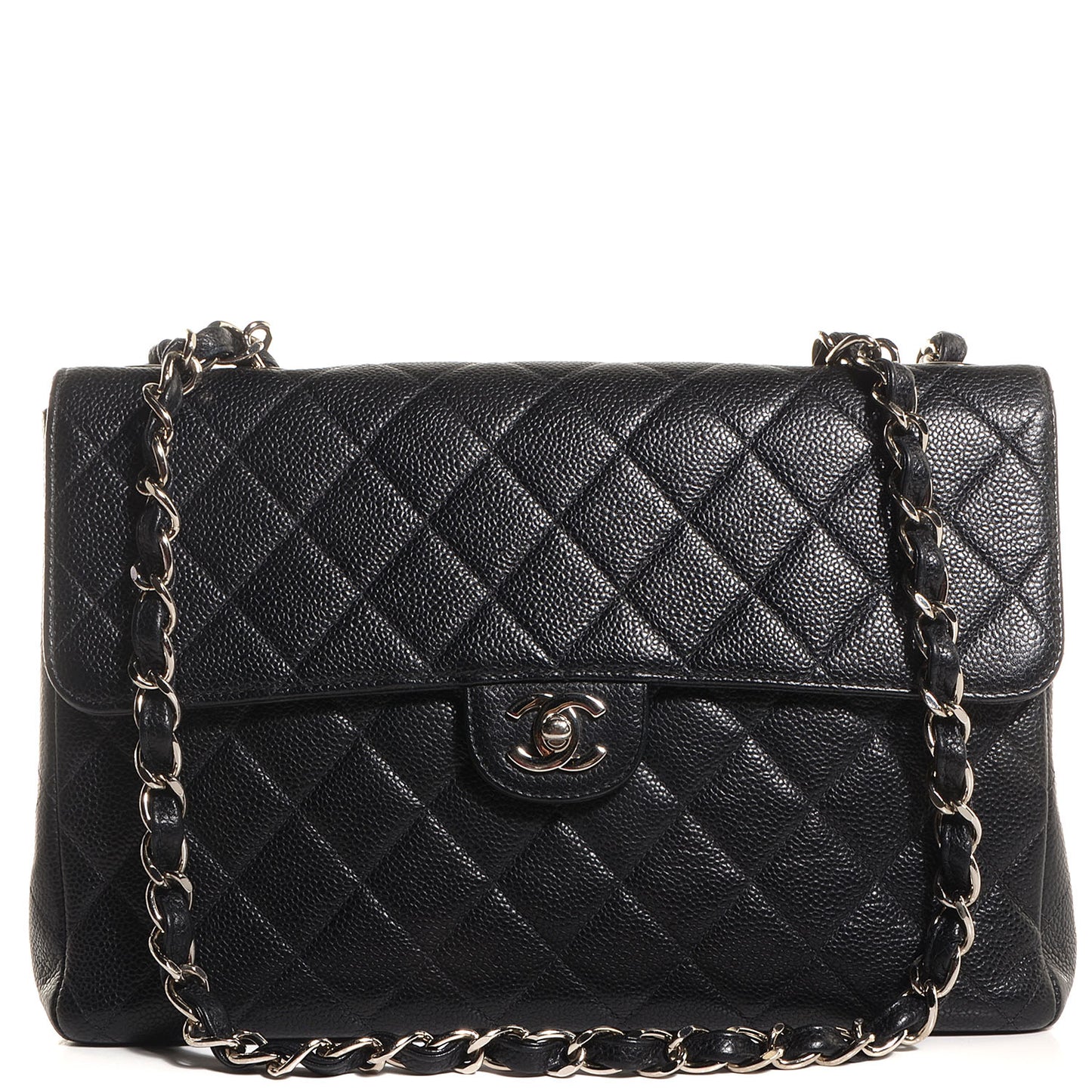 Caviar Jumbo Single Flap Black