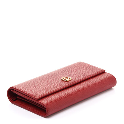 Gucci Dollar Calfskin GG Marmont Continental Wallet Hibiscus Red 4 of 9