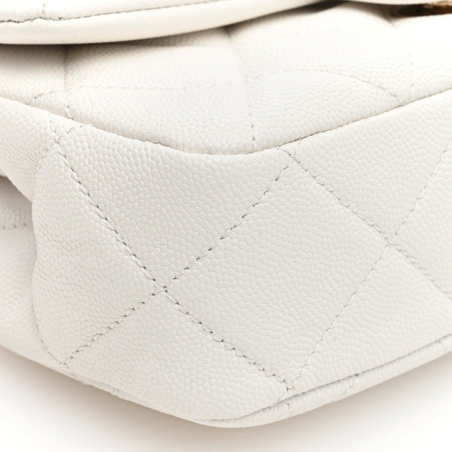 Chanel Caviar Quilted Funky Match Mini Flap White 9 of 10