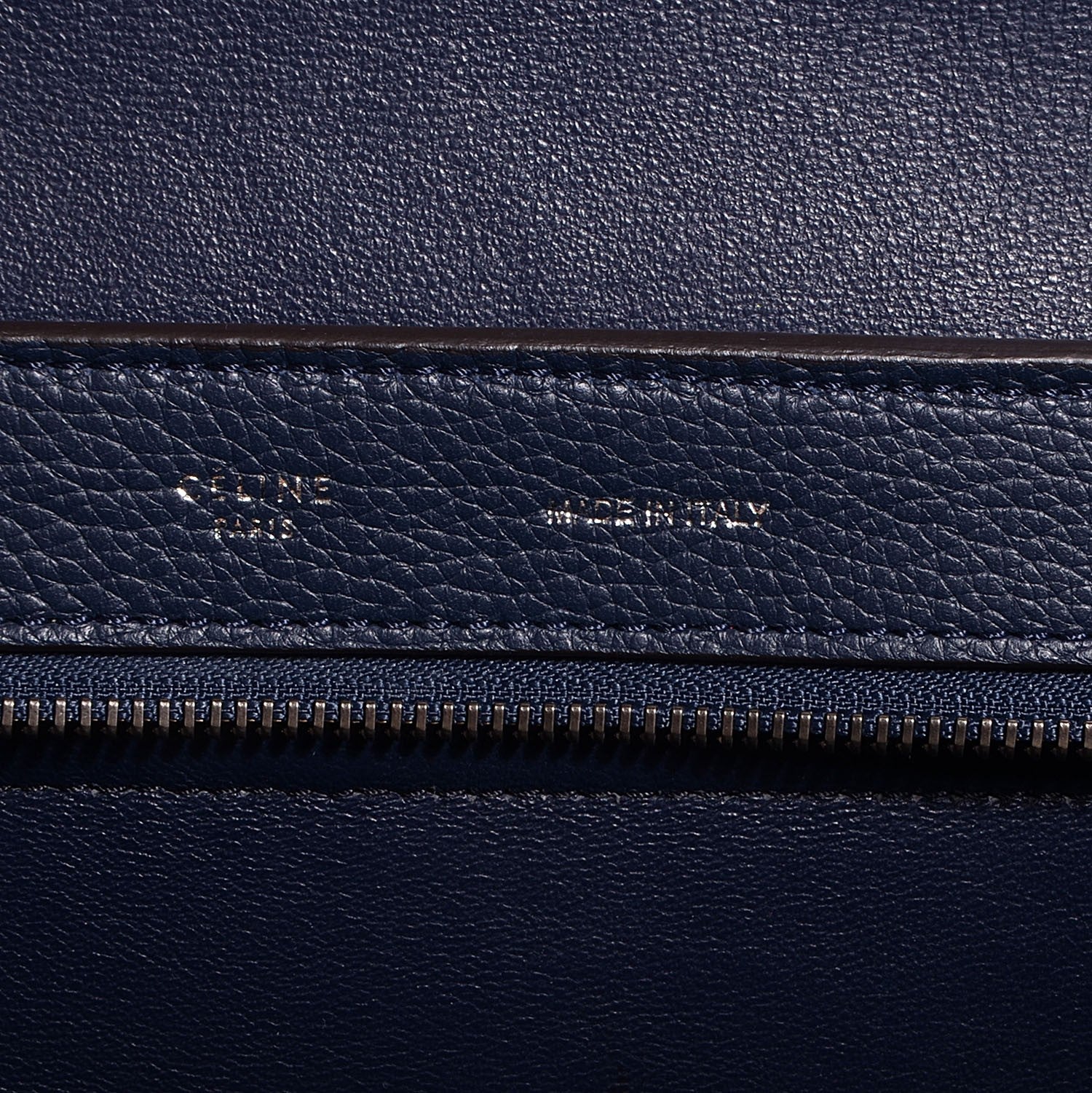 Celine Drummed Calfskin Suede Medium Trapeze Navy Blue 6 of 8