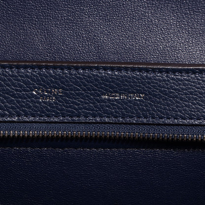 Celine Drummed Calfskin Suede Medium Trapeze Navy Blue 6 of 8