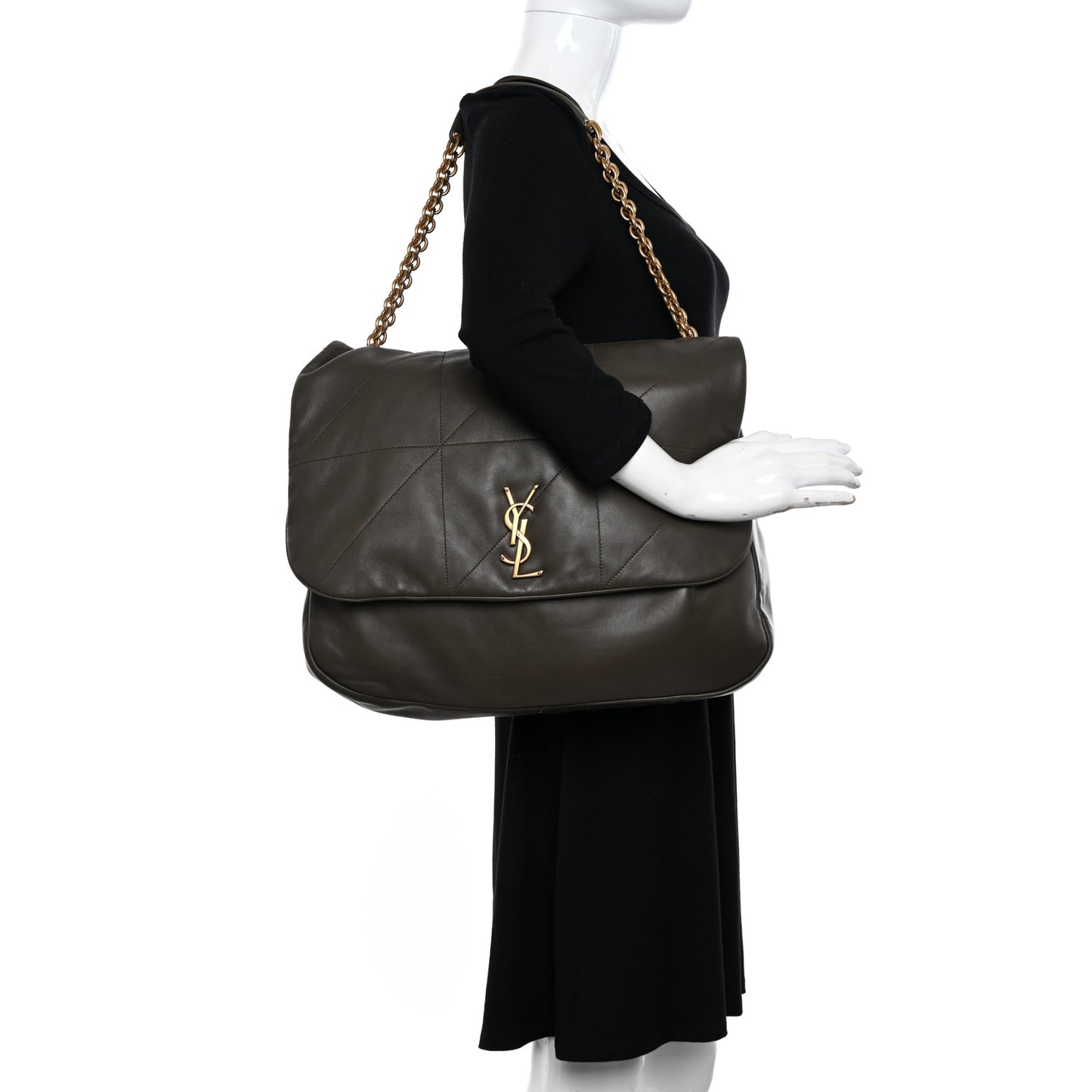 Lambskin Matelasse Monogram Large Jamie 4.3 Light Musk