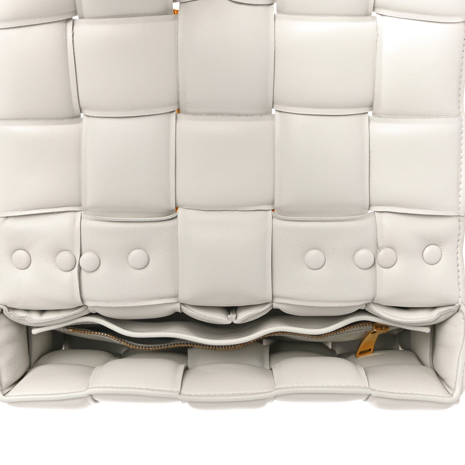 Bottega Veneta Lambskin Maxi Intreccio Padded Chain Cassette Crossbody Bag White 5 of 9
