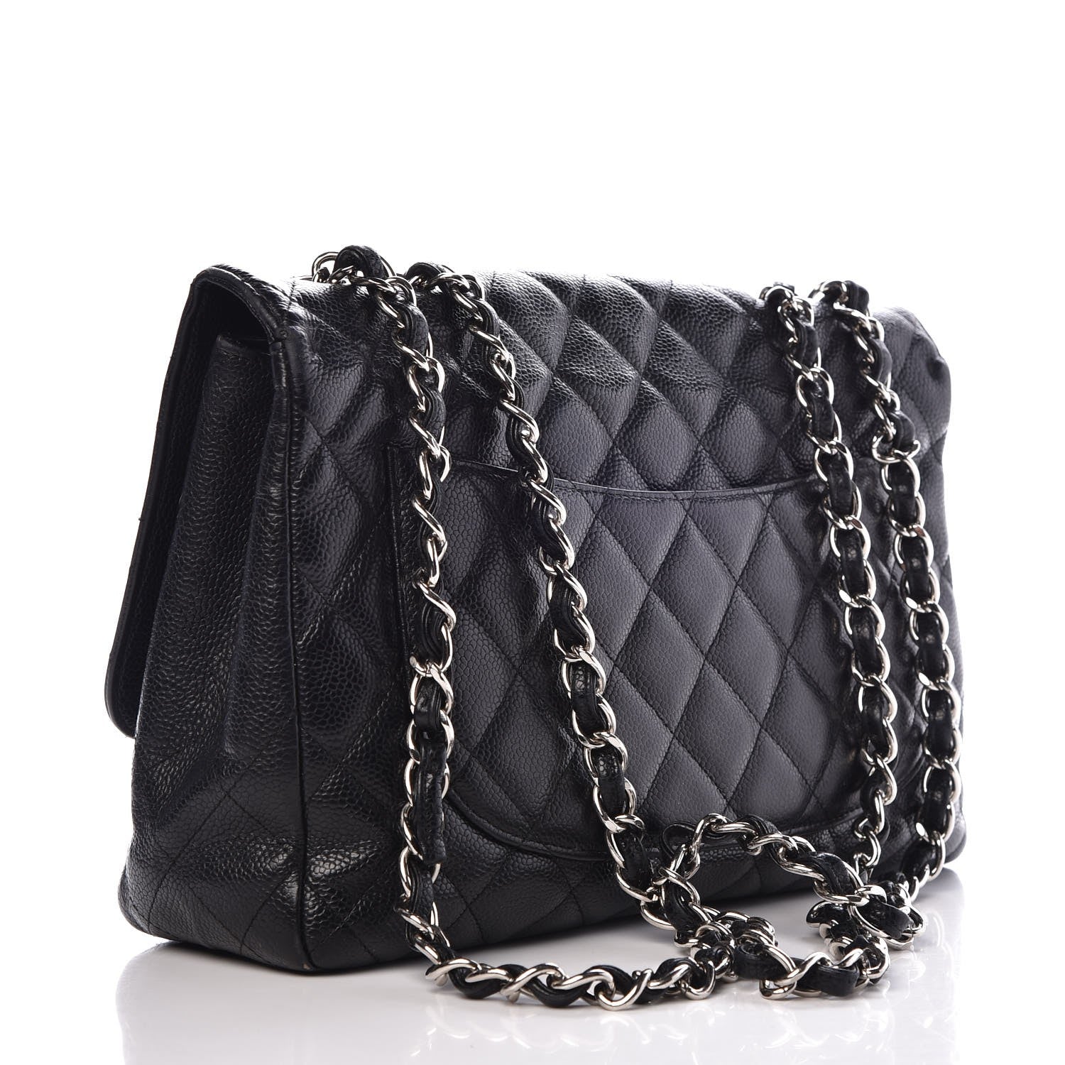 Chanel Caviar Quilted Jumbo Single Flap Black 3 of 18