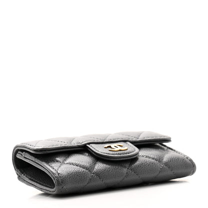 Chanel Caviar Quilted Flap Card Holder Wallet Dark Grey 4 of 9