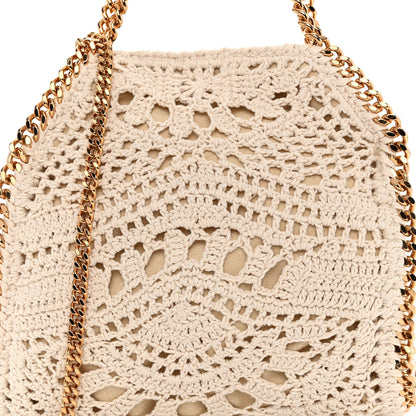 Stella McCartney Cotton Crochet Falabella Ajouree Tote Bag White 8 of 10