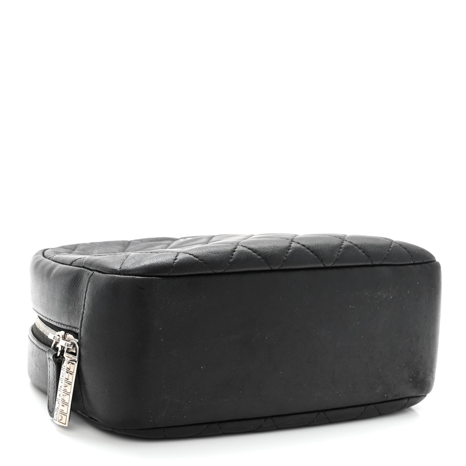 Chanel Lambskin Quilted Medium Curvy Pouch Cosmetic Case Black 4 of 12