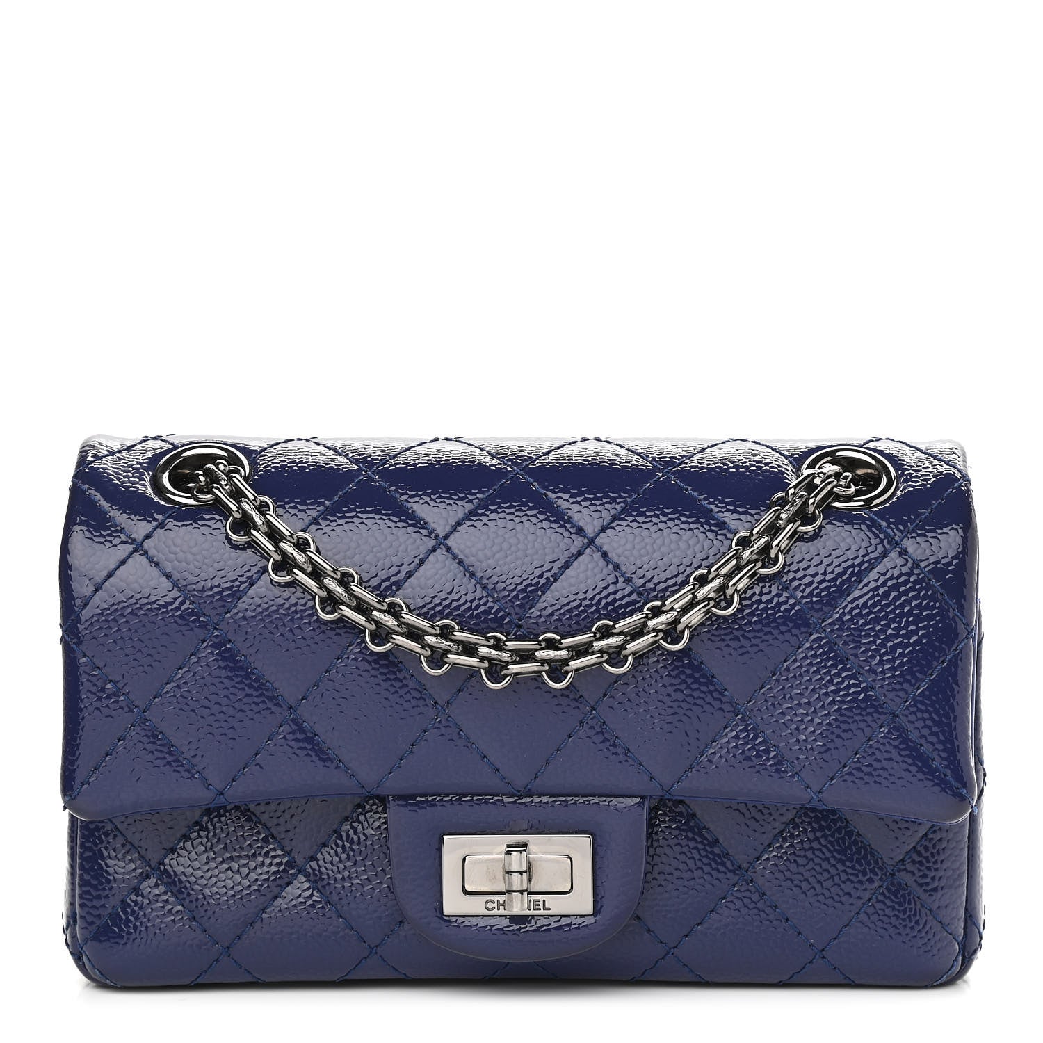Chanel Caviar Patent 2.55 Reissue Flap 224 Blue 1 of 12