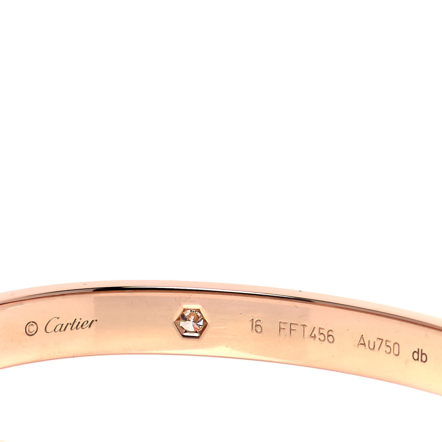 Cartier 18K Pink Gold 4 Diamond LOVE Bracelet 16 7 of 9