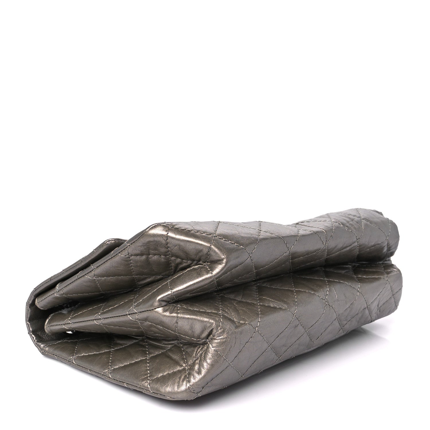 Chanel Metallic Aged Calfskin Quilted Accordion 2.55 Reissue Flap Silver 4 of 10
