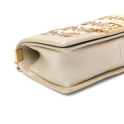 Chanel Metallic Lambskin Medium Golden CC Boy Flap Gold 8 of 10