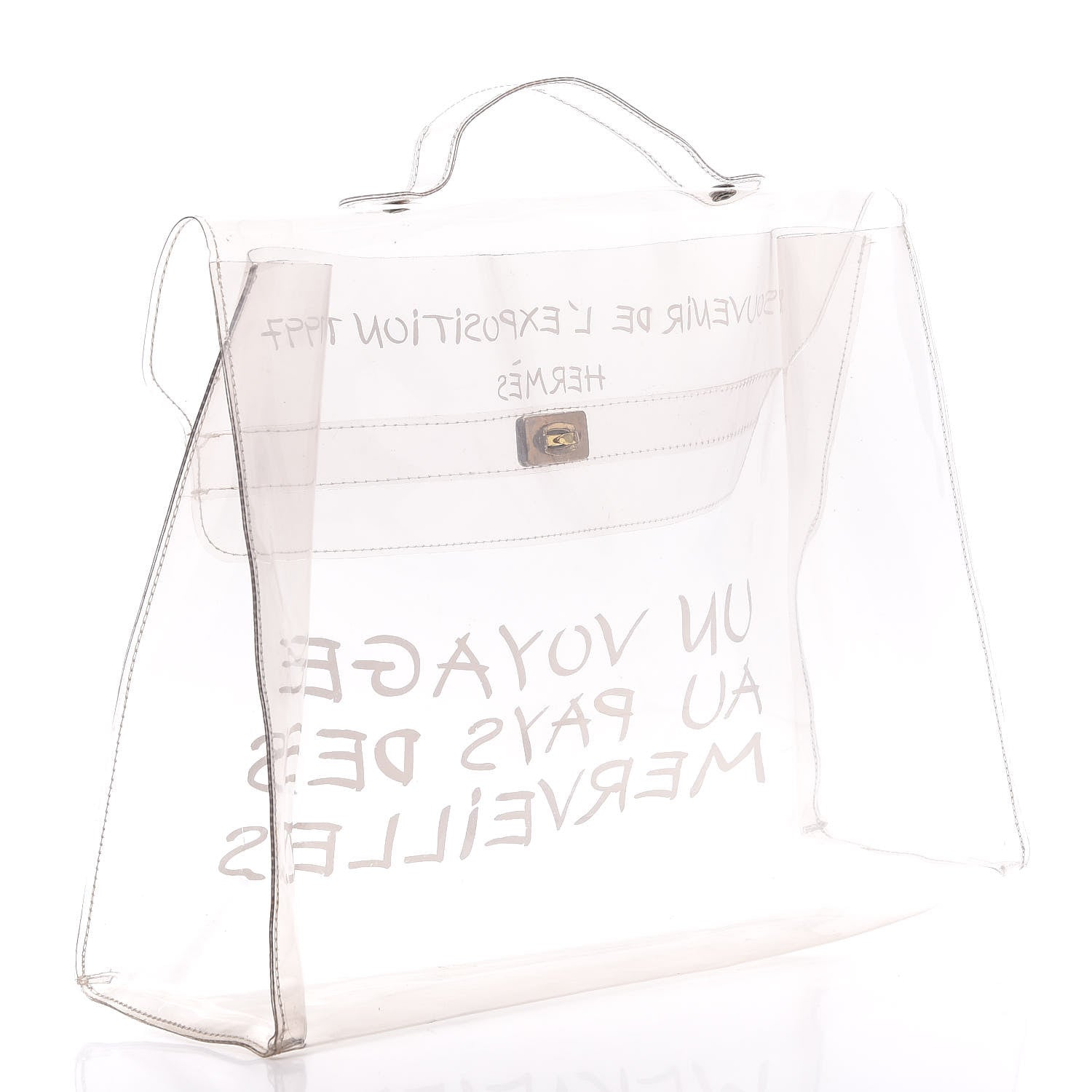 Hermes Vinyl Souvenir De L'Exposition Kelly Transparent 3 of 7