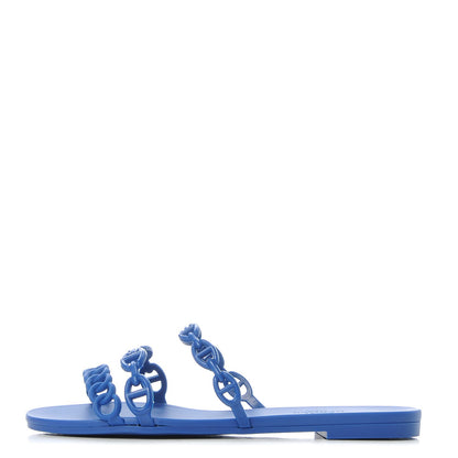 Hermes Rubber Chaine d'Ancre Rivage Sandals 35 Bleu Smalt 1 of 8