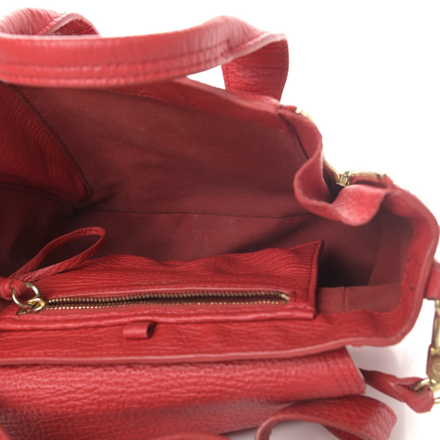 Textured Calfskin Mini Pashli Satchel Red
