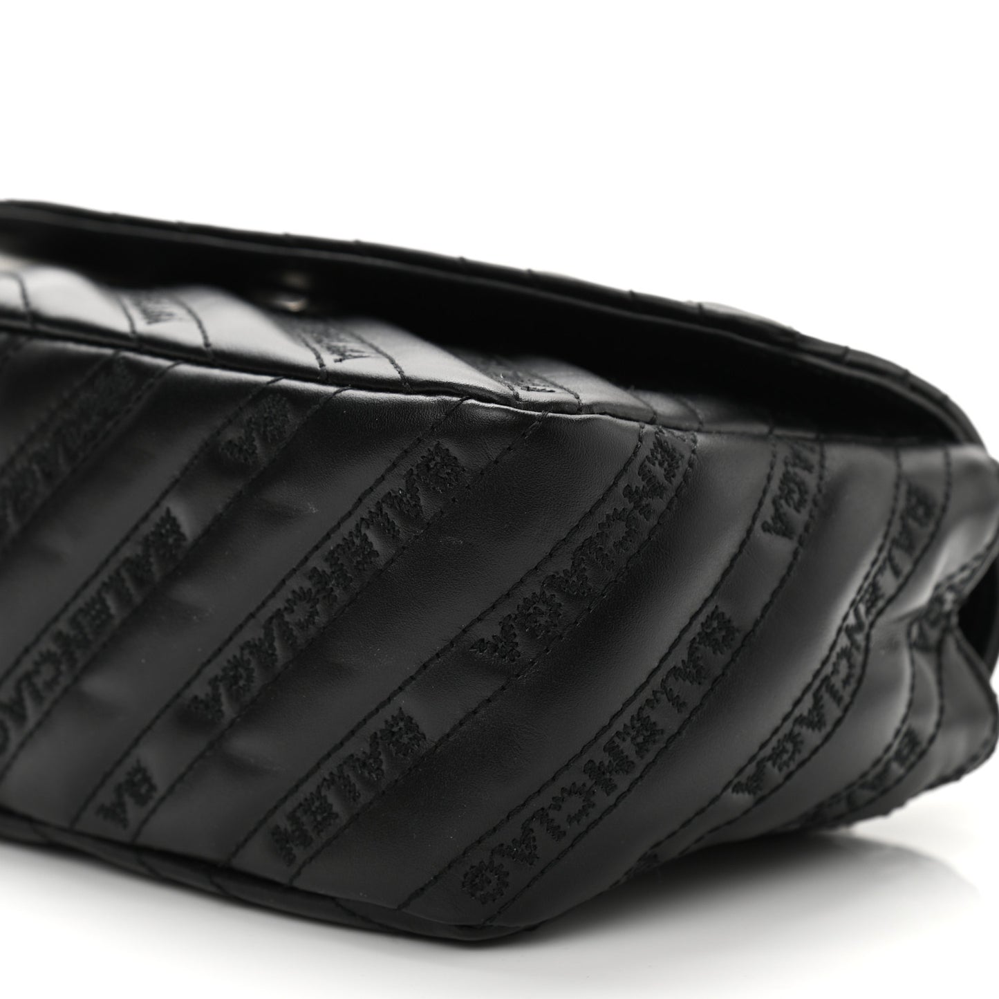 Calfskin Logo Matelasse S BB Round Shoulder Bag Black
