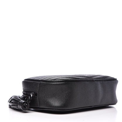 Saint Laurent Grain De Poudre Matelasse Monogram Mini Lou Camera Bag Black 3 of 8