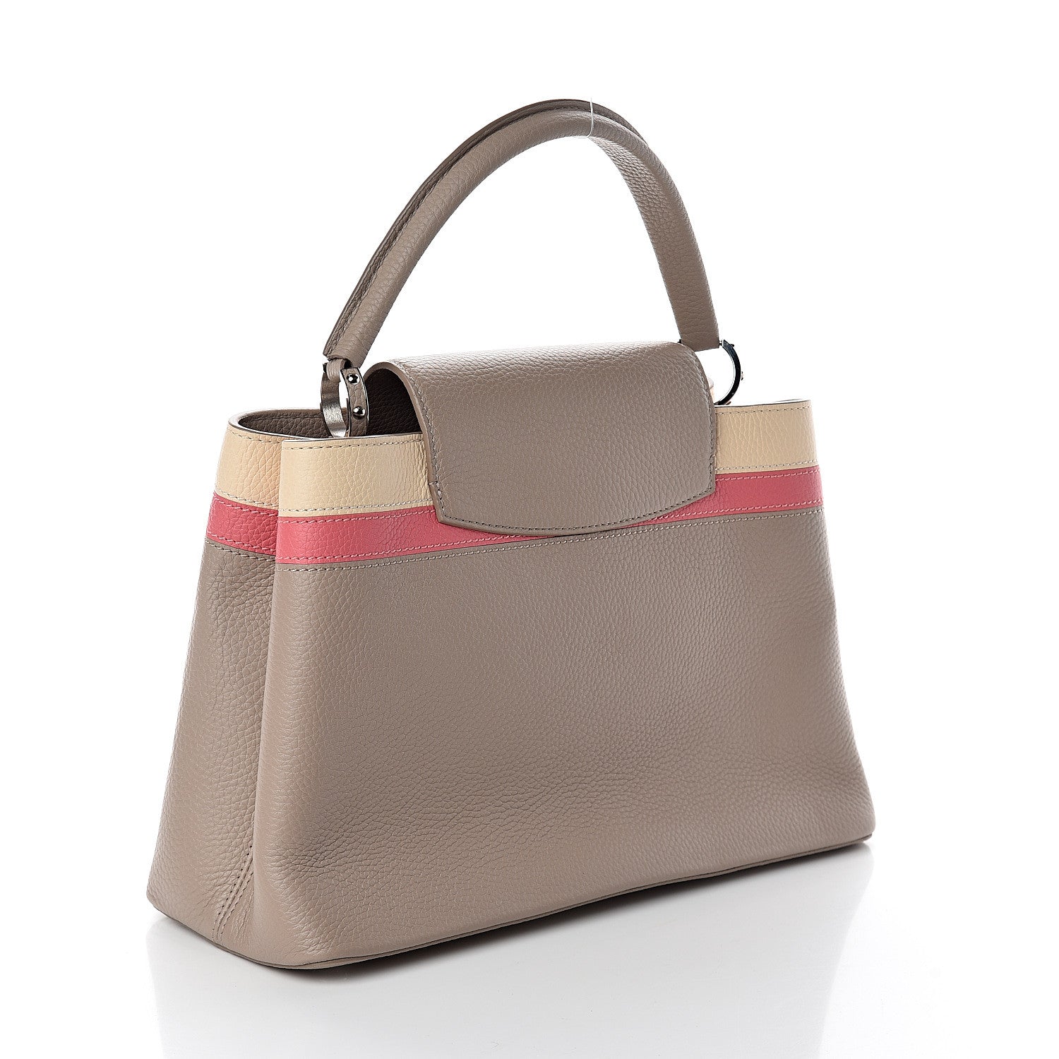 Louis Vuitton Taurillon Capucines MM Galet Coral Pebble 2 of 8
