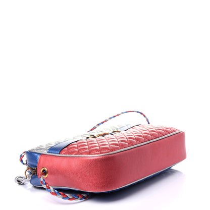 Gucci Laminated Nappa Trapuntata Small Zumi Shoulder Bag Rosso Marine Argento 4 of 10