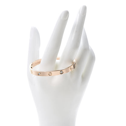 Cartier 18K Pink Gold 4 Diamond LOVE Bracelet 16 2 of 6