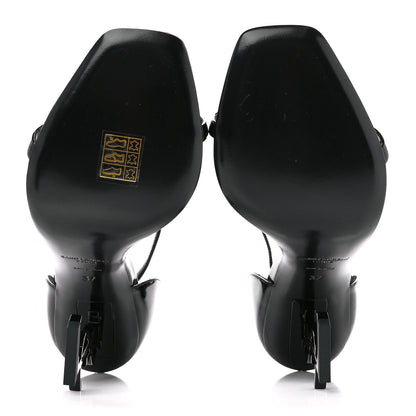 Saint Laurent Patent Calfskin Opyum 110 Sandals 37 Black 5 of 8