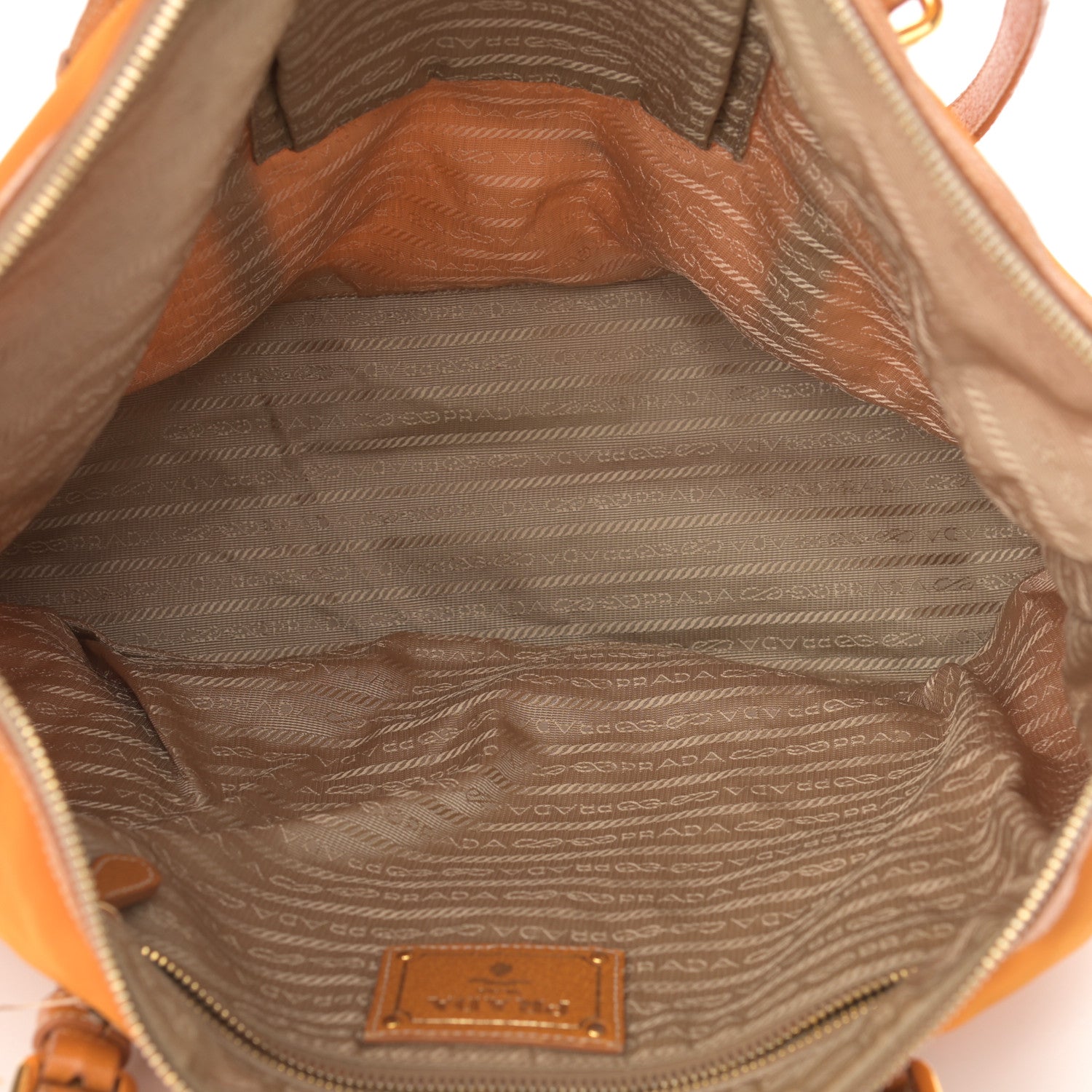 Prada Tessuto Nylon Soft Calf Tote Yellow 5 of 16