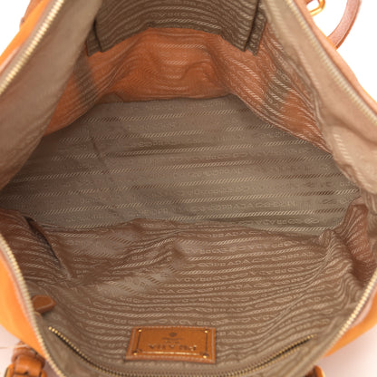 Prada Tessuto Nylon Soft Calf Tote Yellow 5 of 16