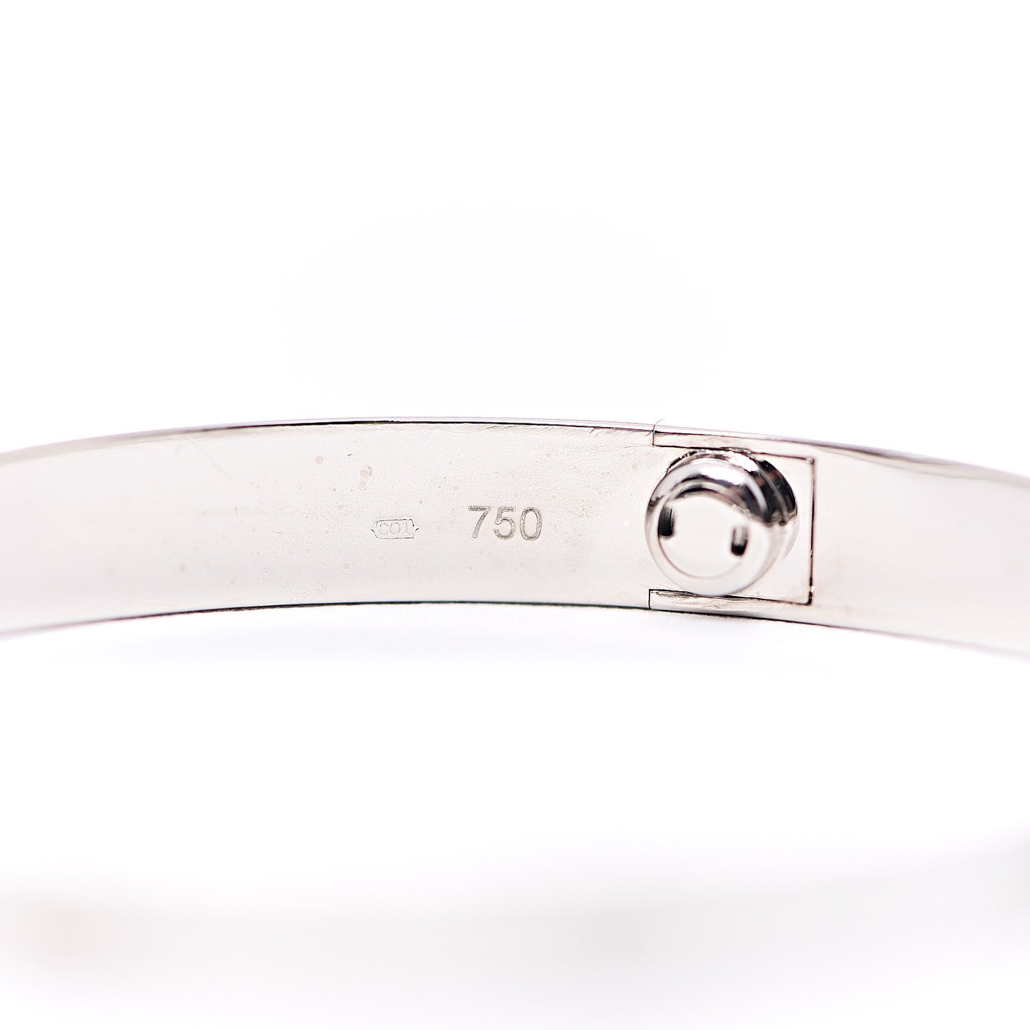 18K White Gold 4 Diamond LOVE Bracelet 17