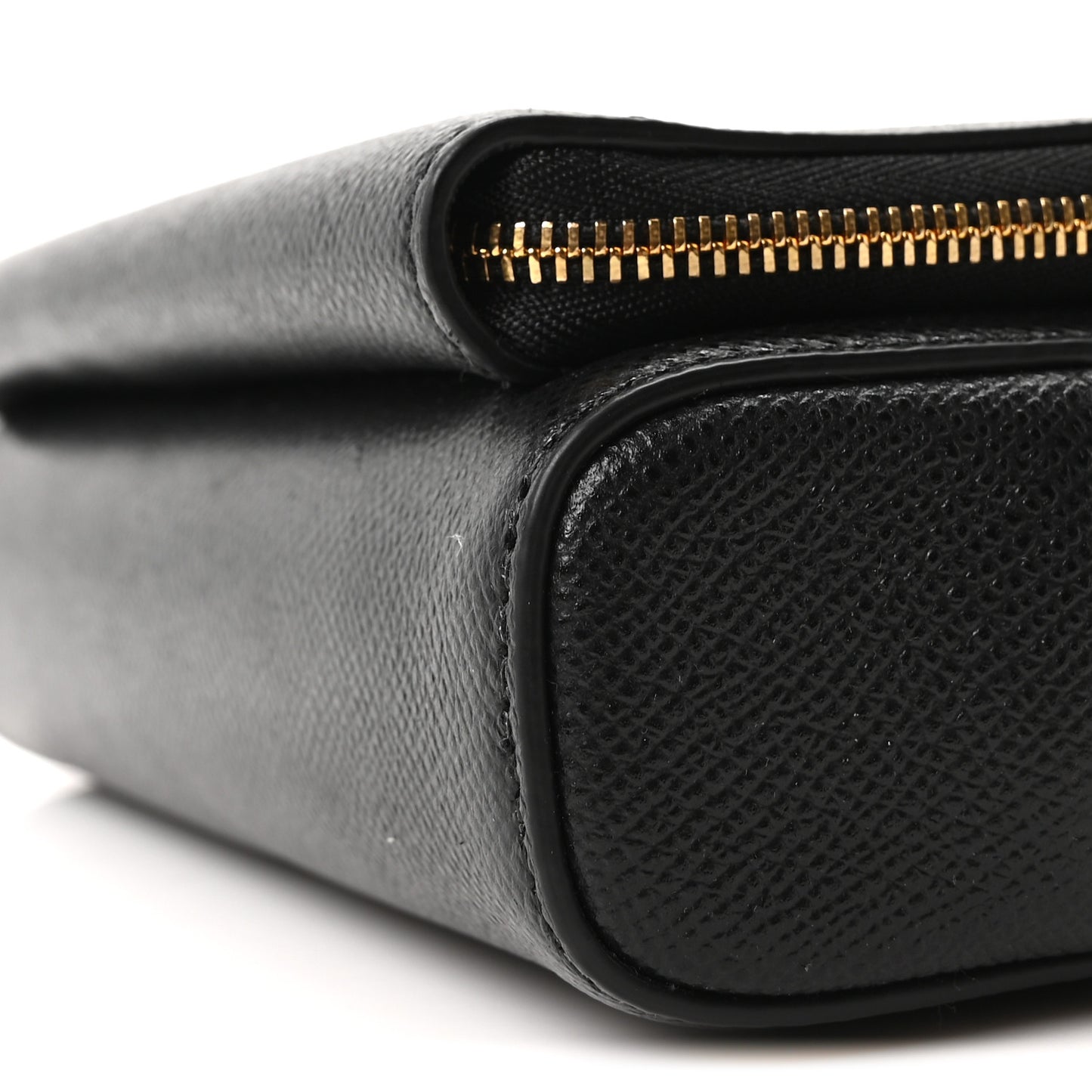 Grained Calfskin Caro Double Pouch Black
