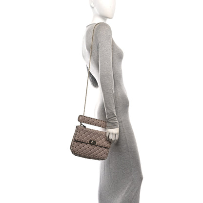 Valentino Garavani Lambskin Medium Rockstud Spike Shoulder Bag Poudre Poudre 2 of 10
