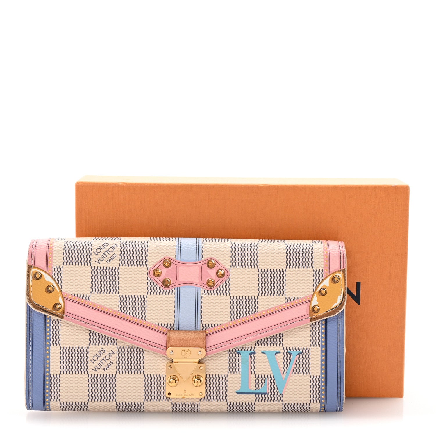 Louis Vuitton Damier Azur Summer Trunks Sarah Wallet NM 7 of 7