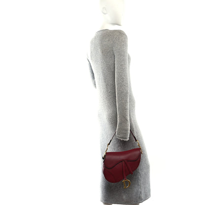 Christian Dior Grained Calfskin Saddle Bag Red 2 of 10