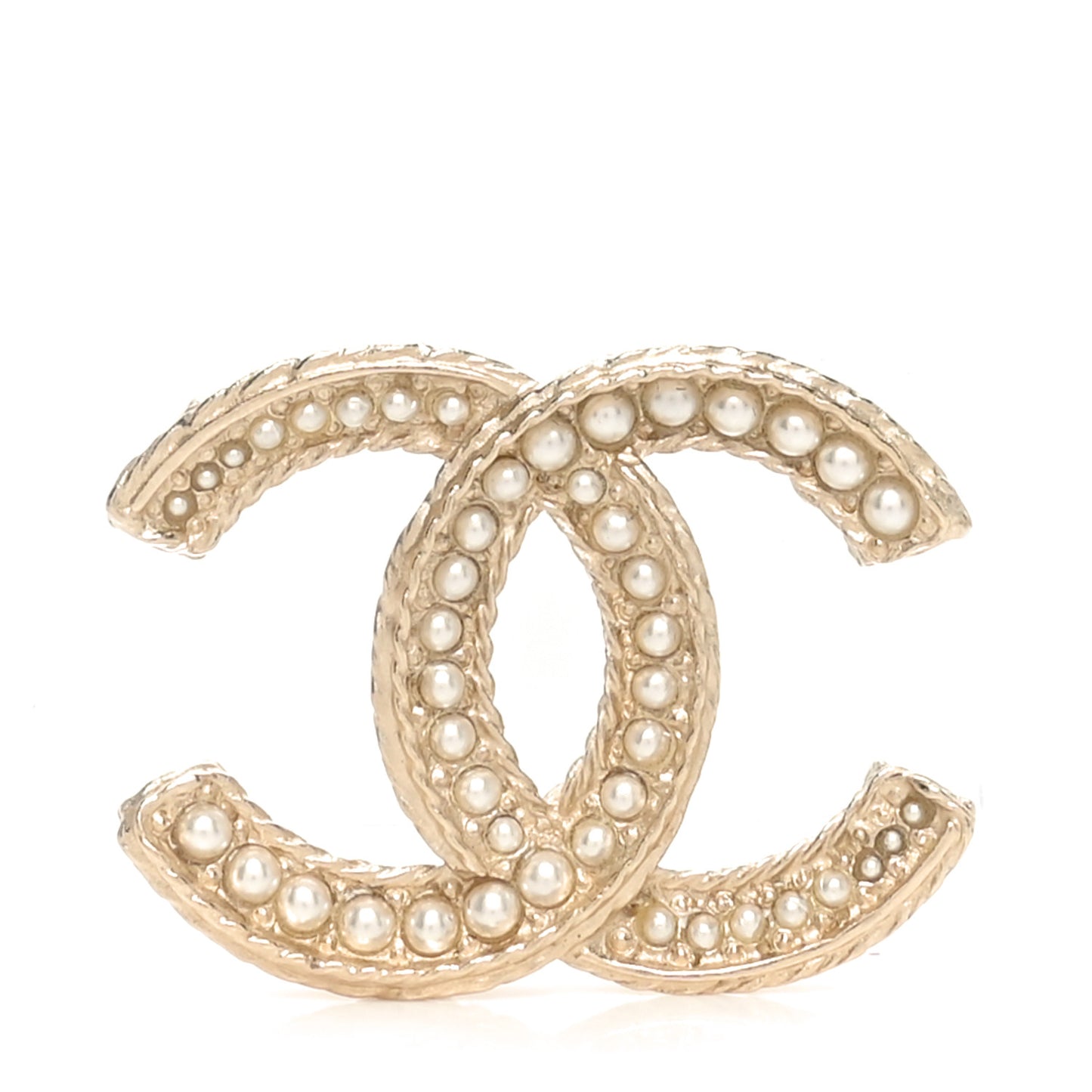 Pearl CC Brooch Gold