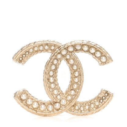 Chanel Pearl CC Brooch Gold 1 of 3