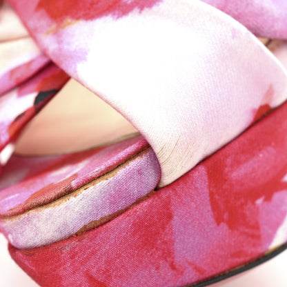Christian Louboutin Fabric Volpi Popi Peep Toe 150 Platform Sandals 37.5 Pink 9 of 9