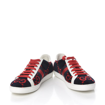 Gucci Terry Cloth GG Monogram Web Womens Ace Sneakers 36.5 Blue Red 6 of 13