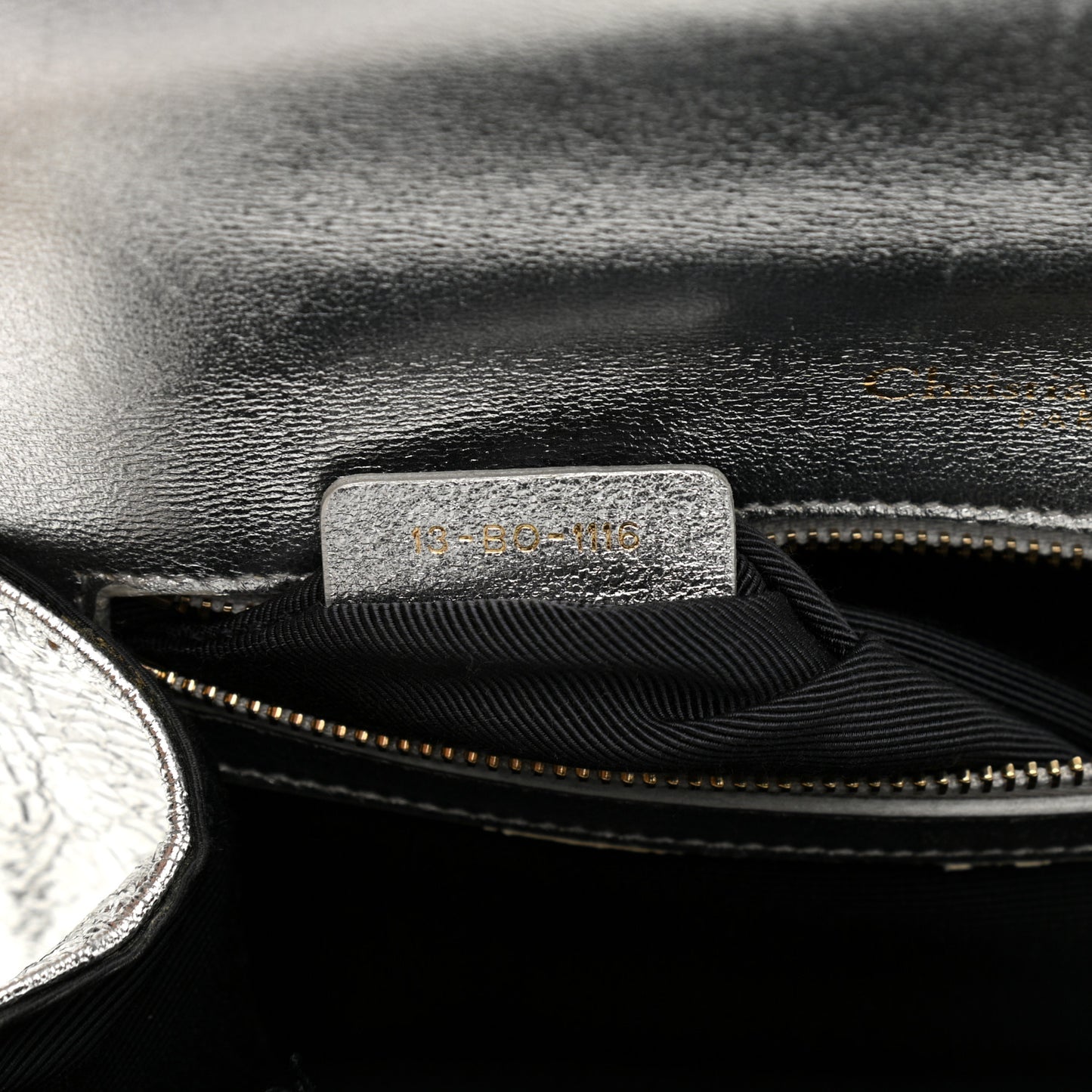 Metallic Ceramic Effect Deerskin Medium Diorama Flap Bag Silver