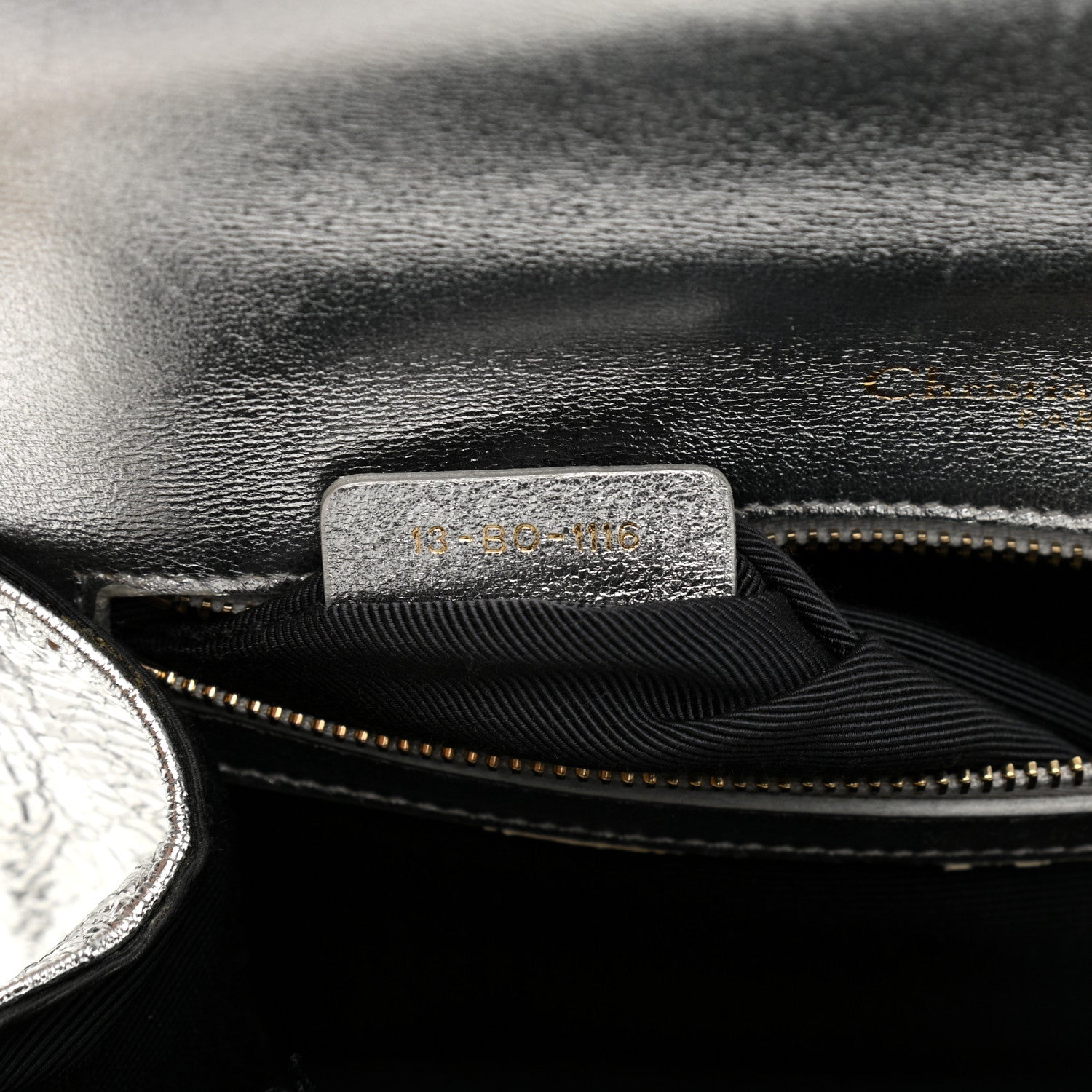 Christian Dior Metallic Ceramic Effect Deerskin Medium Diorama Flap Bag Silver 8 of 13