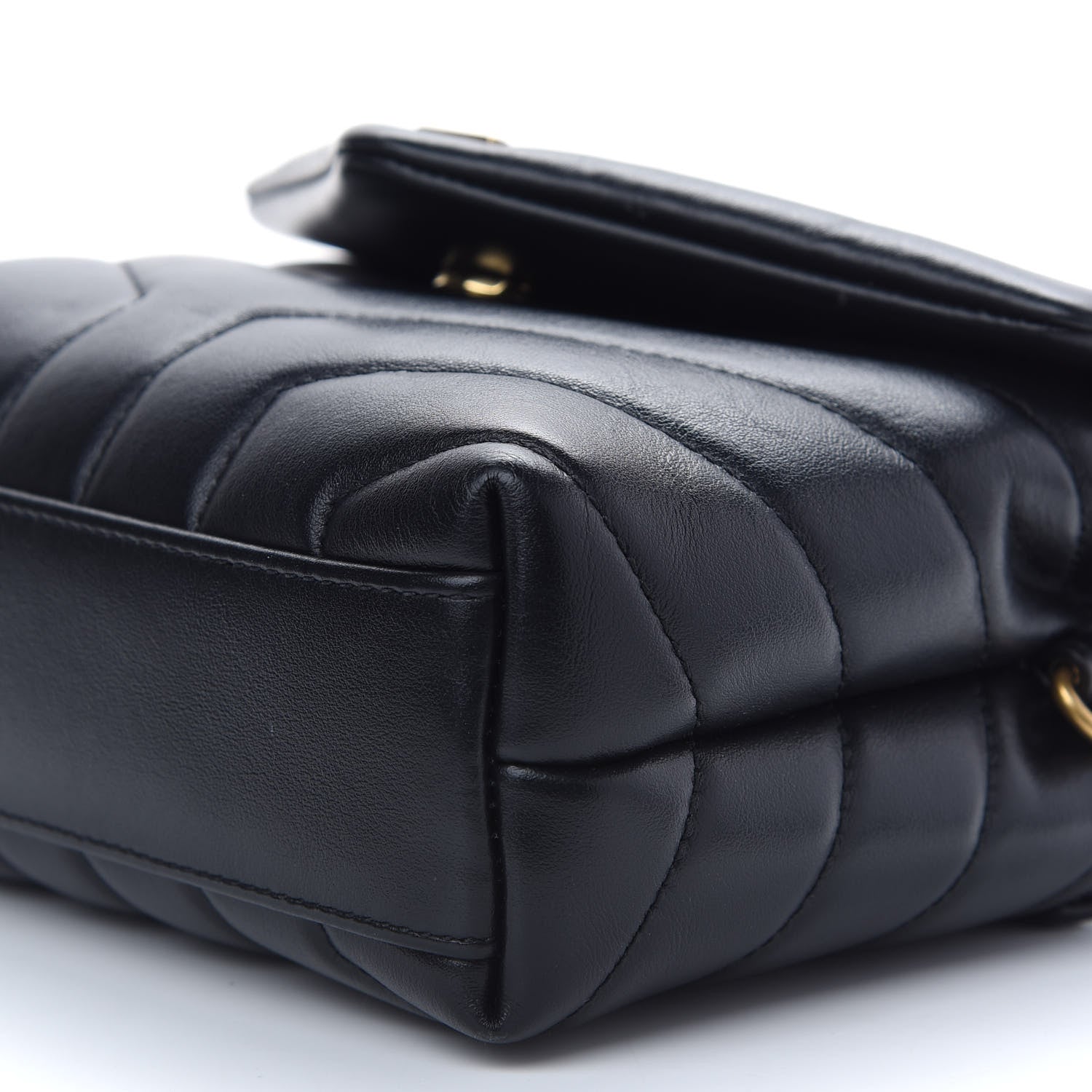 Saint Laurent Calfskin Y Quilted Monogram Toy Loulou Crossbody Bag Black 8 of 8