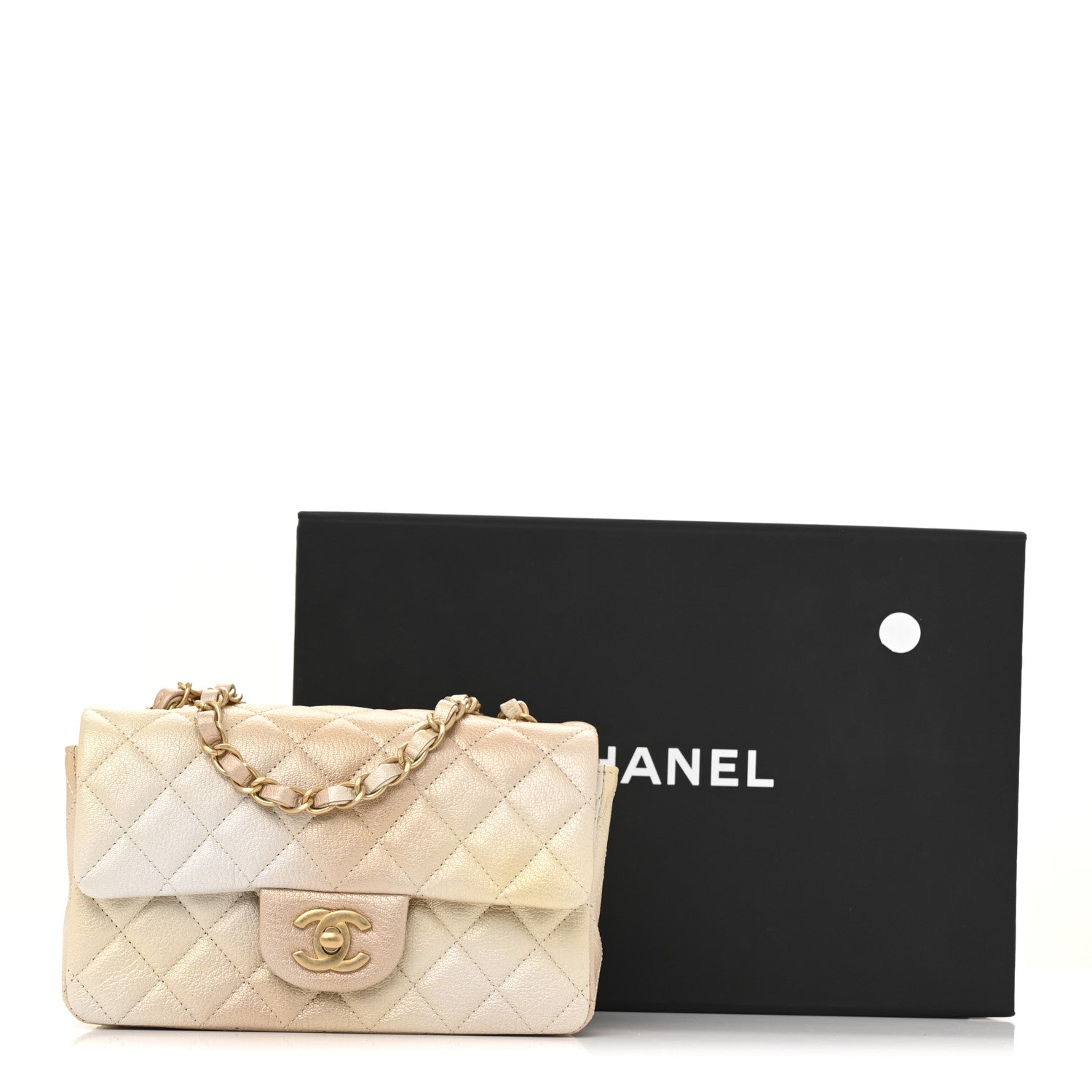 Chanel Metallic Goatskin Quilted Mini Rectangular Flap Gold 12 of 12