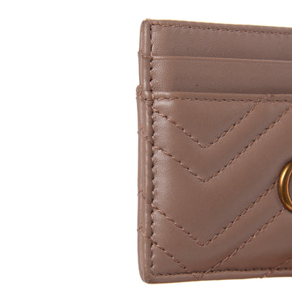 Gucci Calfskin Matelasse GG Marmont Card Holder Porcelain Rose 8 of 9