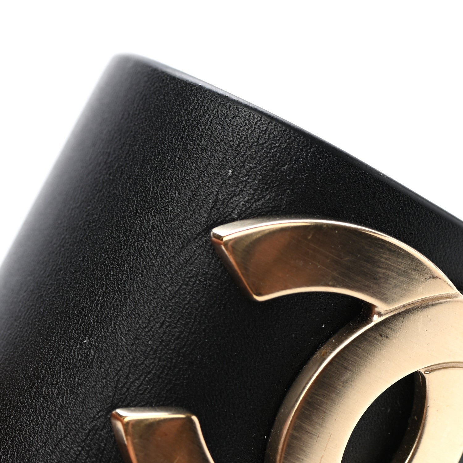 Chanel Calfskin CC Wide Cuff S Black Gold 6 of 6