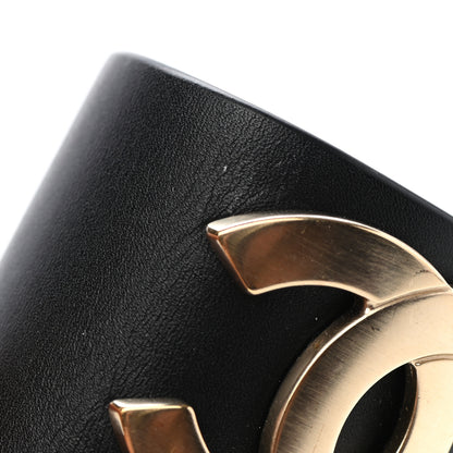 Chanel Calfskin CC Wide Cuff S Black Gold 6 of 6