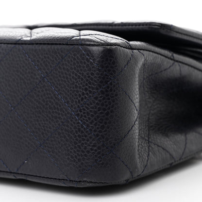 Chanel Caviar Quilted Medium Double Flap Navy 10 of 12