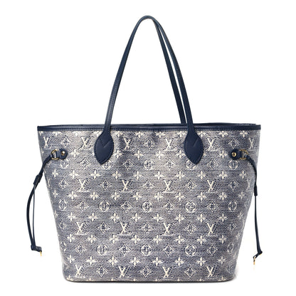 Louis Vuitton Monoglam Neverfull MM Blue 1 of 12
