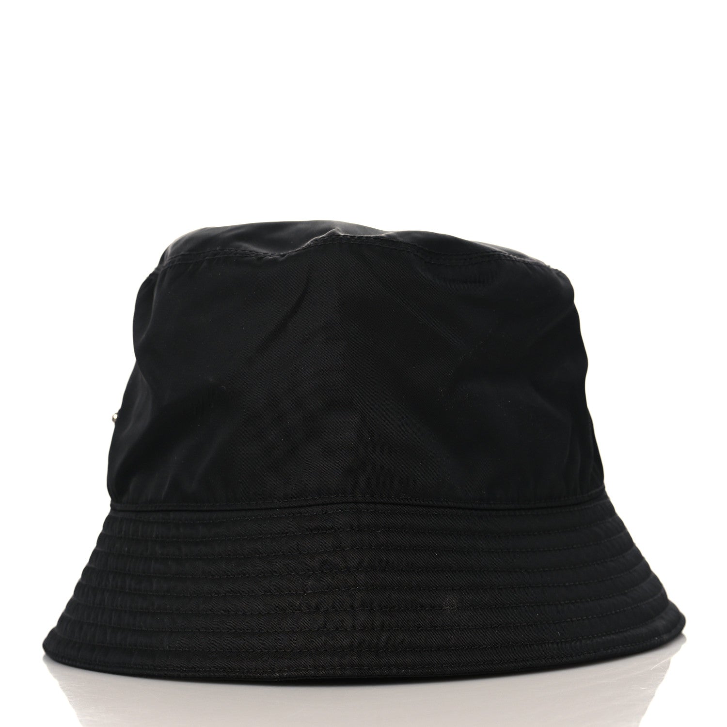 Prada Re-Nylon Metal Triangle Logo Mens Bucket Hat XL Black 3 of 7