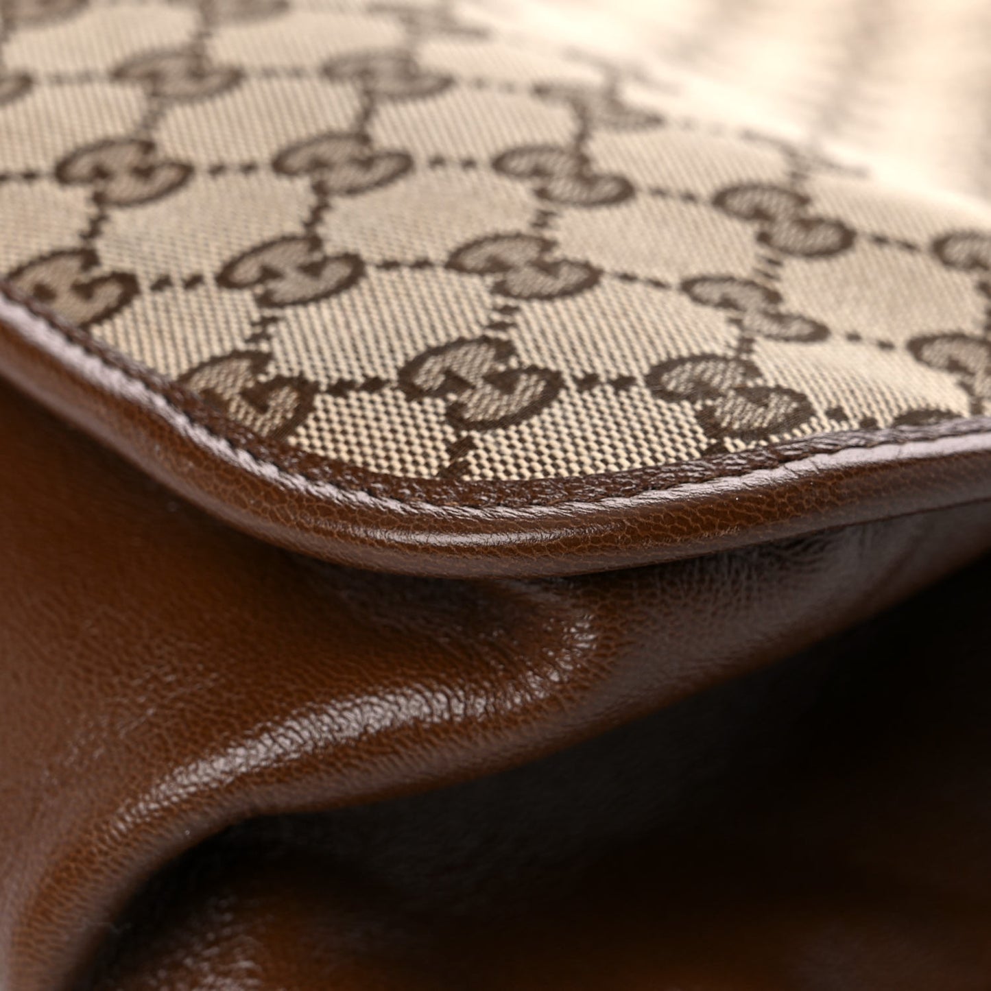 Monogram Calfskin Large Horsebit 1955 Tote Bag Beige Brown Sugar