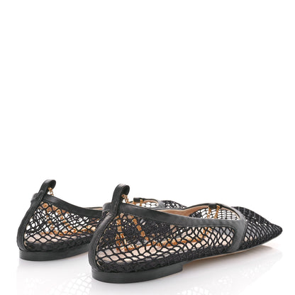 Bottega Veneta Mesh Nappa Chunky Chain Stretch Ballerina Flats 36 Black 5 of 8