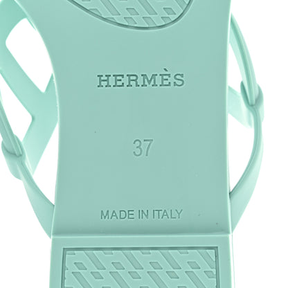 Hermes Rubber Womens Egerie Sandals 37 Vert Embrun 8 of 9