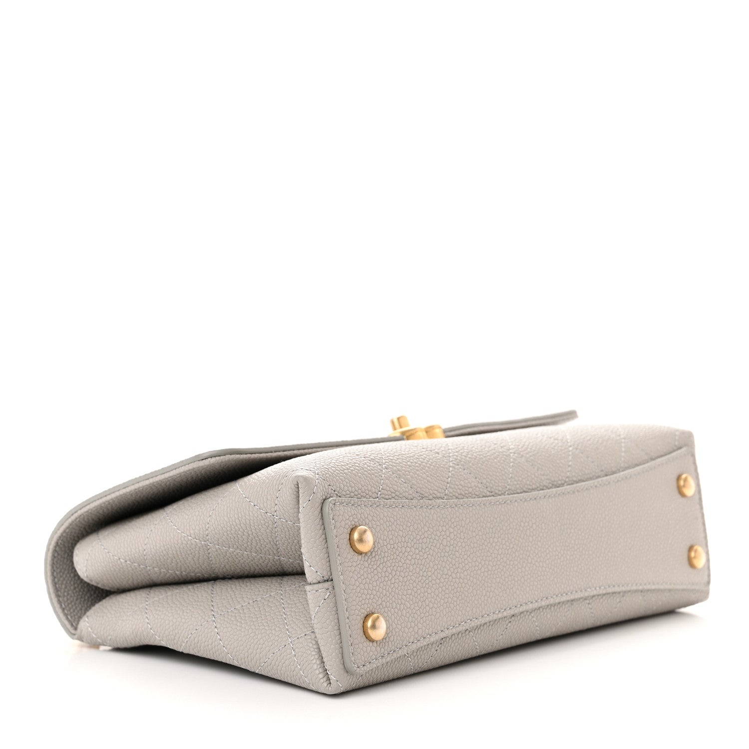 Chanel Grained Calfskin Small Stitched Flap Grey 4 of 11