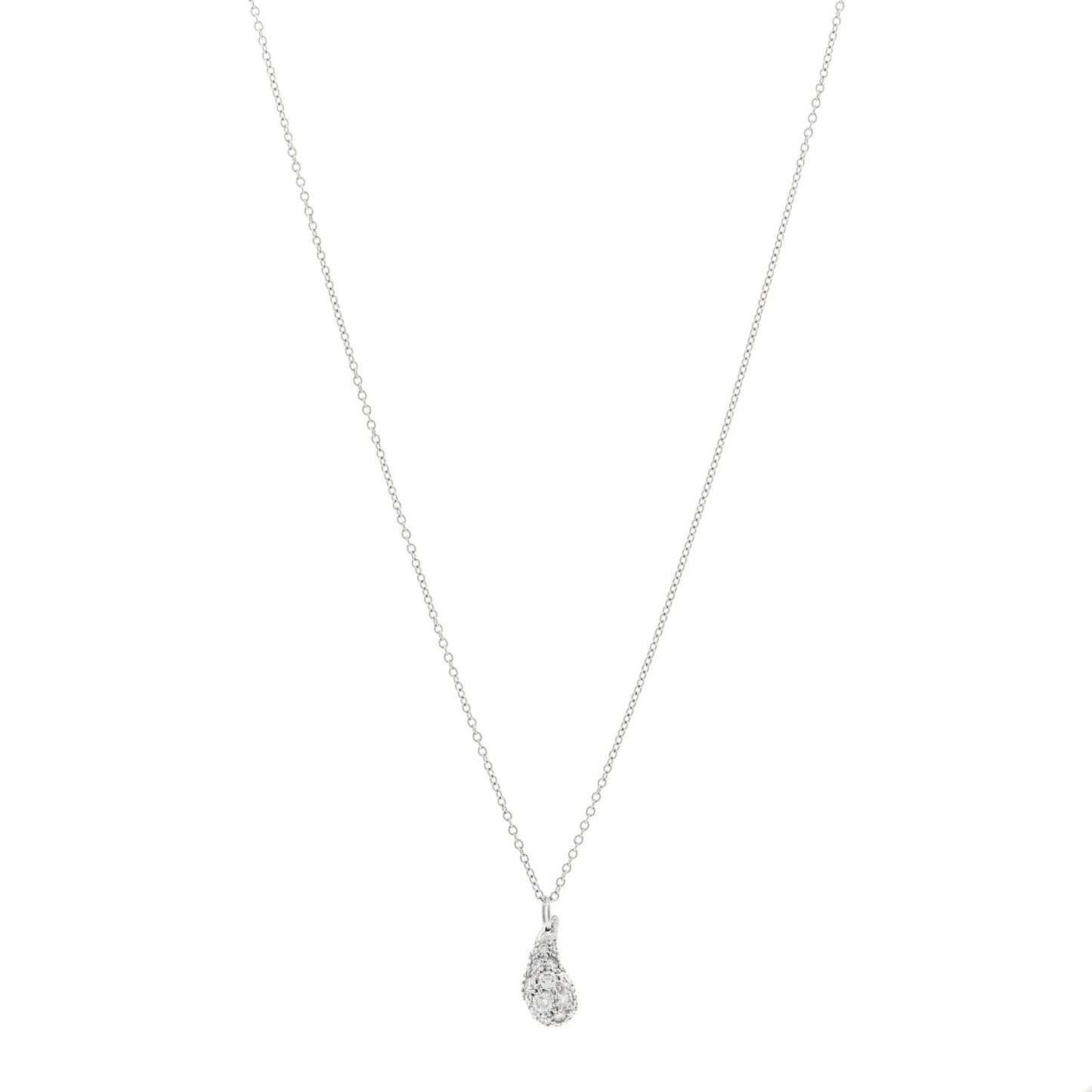 Platinum Diamond 6mm Elsa Peretti Teardrop Pendant Necklace